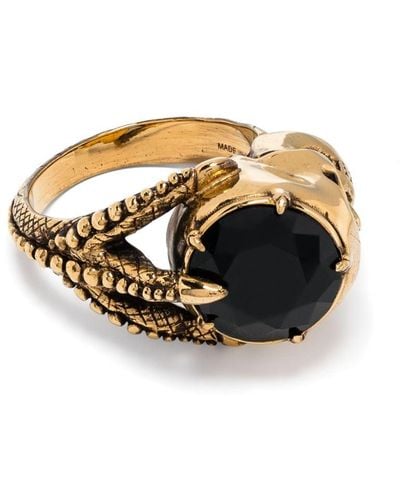 Alexander McQueen Ring Met Doodskop - Zwart