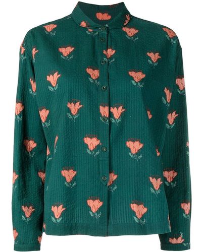 YMC Marianne Floral-print Shirt - Green