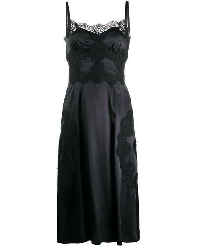 Dolce & Gabbana Satin Slip Dress - Black