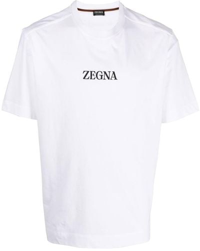 Zegna T-shirt à logo imprimé - Blanc