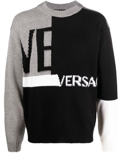 Versace ヴェルサーチェ ロゴ セーター - ブラック