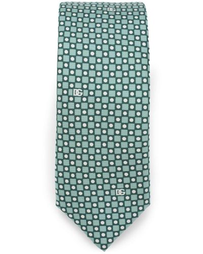 Dolce & Gabbana Seidentwill-Krawatte mit Print - Grün