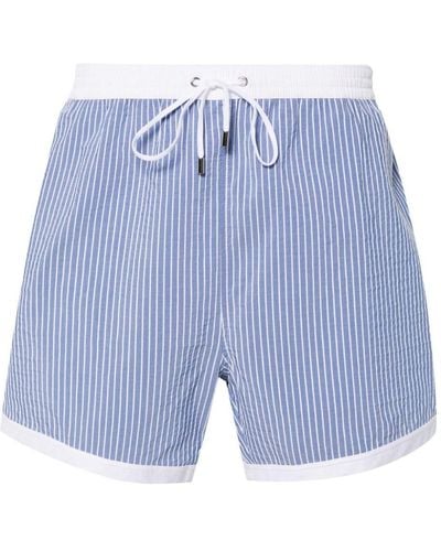 Corneliani Striped Swim Shorts - Blue