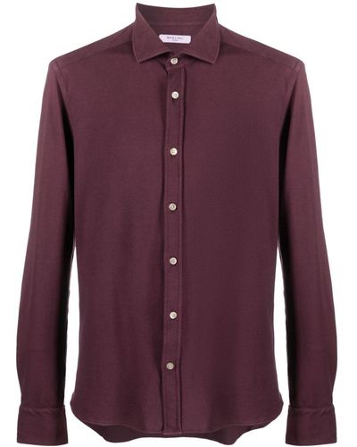 Boglioli Long-sleeve Cotton Shirt - Purple