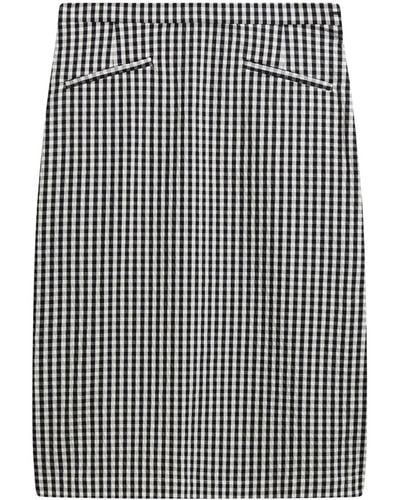 agnès b. Gingham Cotton-blend Midi Skirt - Black