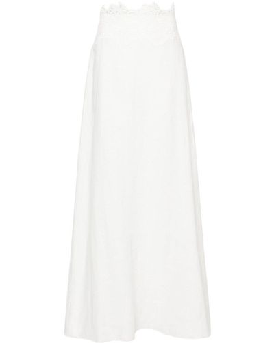 Ermanno Scervino Broderie-Anglaise Long Skirt - White