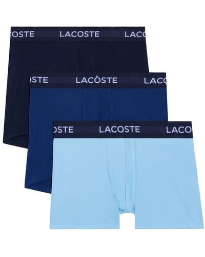Lacoste 3er-Set Boxershorts mit Logo-Print - Blau