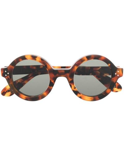 Lesca Phil Round-frame Sunglasses - Brown