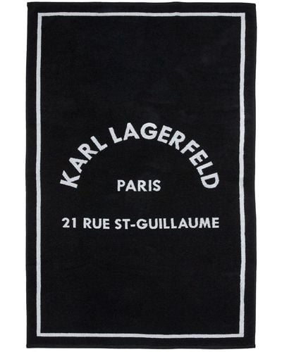 Karl Lagerfeld Rue St-guillaume Beach Towel - Black