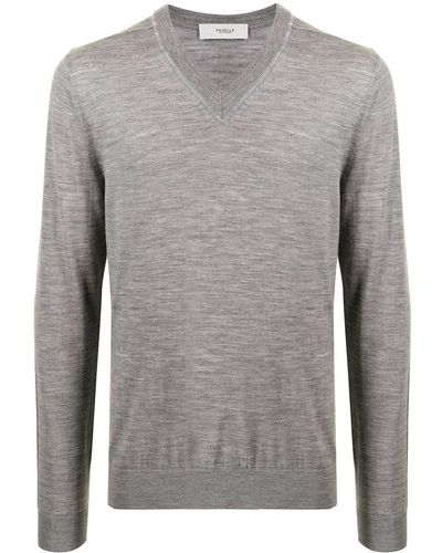 Pringle of Scotland V-neck Merino Wool Sweater - Grey