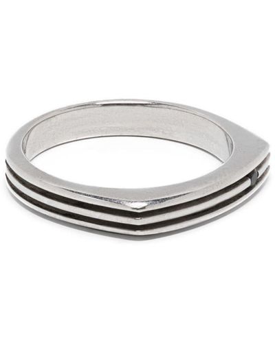 Zancan Ring Met Gegraveerd Logo - Wit