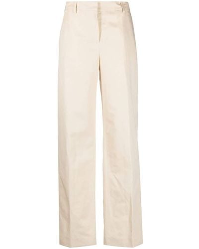 PT Torino High-waisted Straight Trousers - Natural