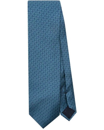 Corneliani Abstract-print Silk Tie - Blue