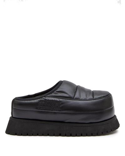 MM6 by Maison Martin Margiela Sandali slides con logo goffrato - Nero