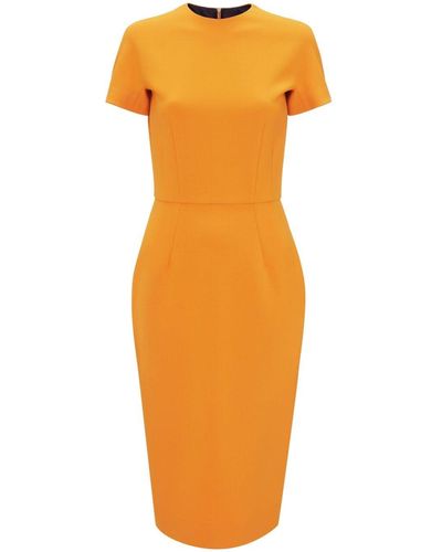 Victoria Beckham Robe midi en crepe - Orange