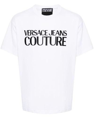 Versace Jeans Couture T-shirt en coton à logo imprimé - Blanc