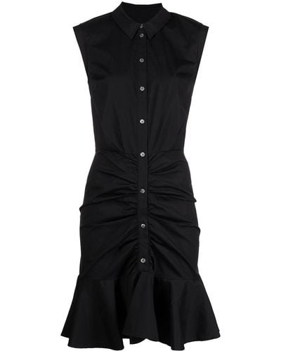 Veronica Beard Ruched Shirt Dress - Black