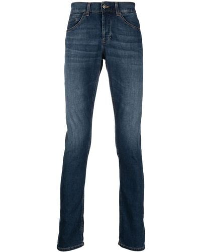 Dondup Slim-Fit-Jeans mit Tragefalten - Blau