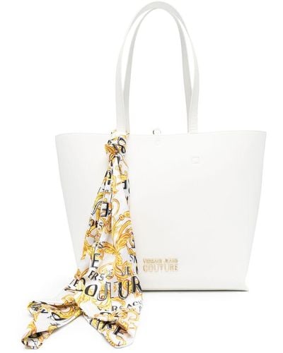 Versace Plaque-logo Tote Bag - White