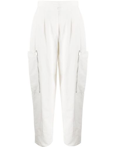 Stella McCartney Pantalon fuselé à détails zips - Blanc