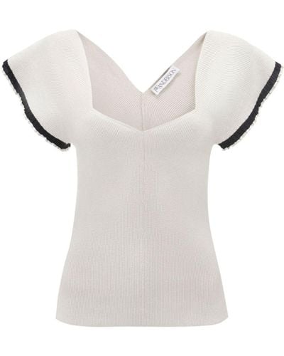 JW Anderson Top a coste - Bianco