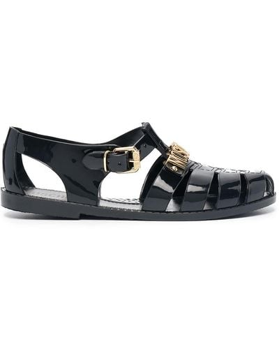 Moschino Lettering Logo Jelly Sandals - Black