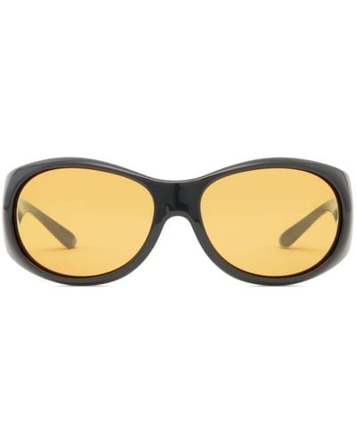 Courreges Hybrid 01 Sonnenbrille mit rundem Gestell - Natur