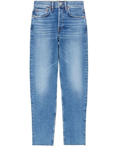 RE/DONE High-rise Stove Pipe Jeans - Blue
