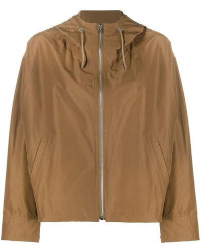 Yves Salomon Zip-up Hooded Jacket - Brown