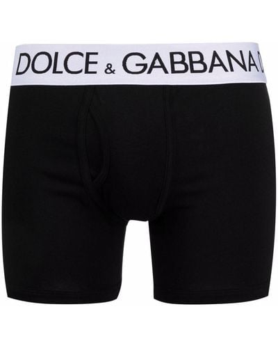 Dolce & Gabbana Boxer à taille à logo - Noir