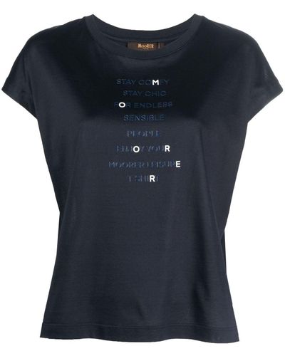 Moorer Camiseta con motivo gráfico - Azul