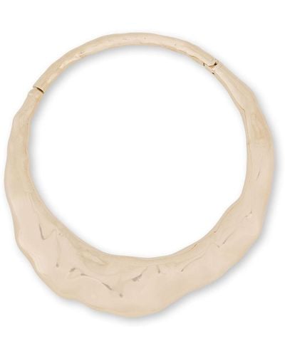 Alberta Ferretti Hammered Choker Necklace - White