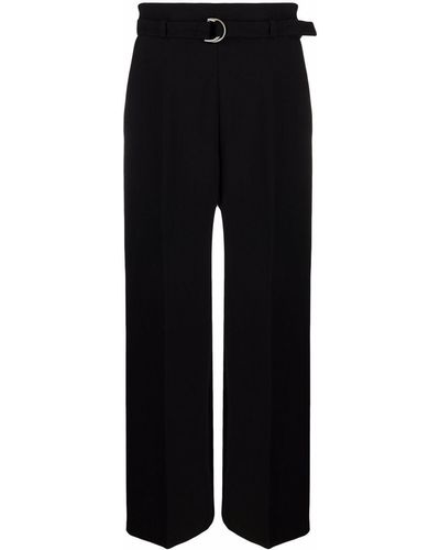 Maje Belted-waist Wide-leg Pants - Black