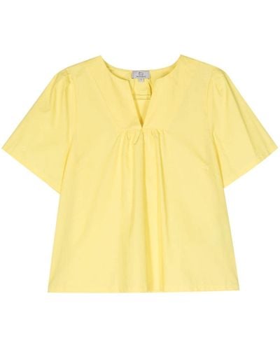 Woolrich Camisa de popelina fruncida - Amarillo