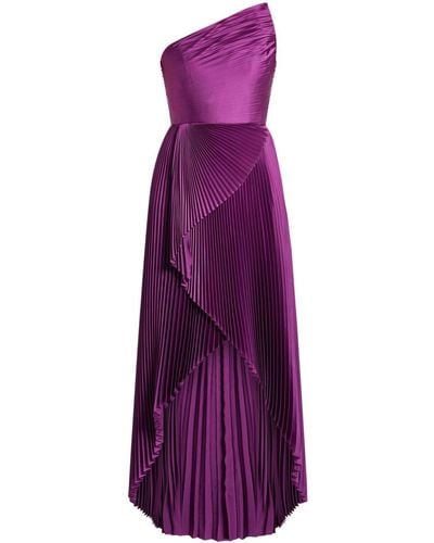 SemSem One-shoulder Pleated High-low Dress - Purple