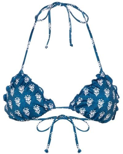 Mc2 Saint Barth Top de bikini Sagittarius con estampado floral - Azul