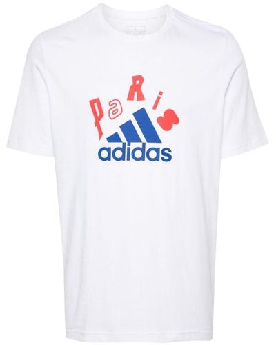 adidas T-Shirt mit Logo-Print - Weiß