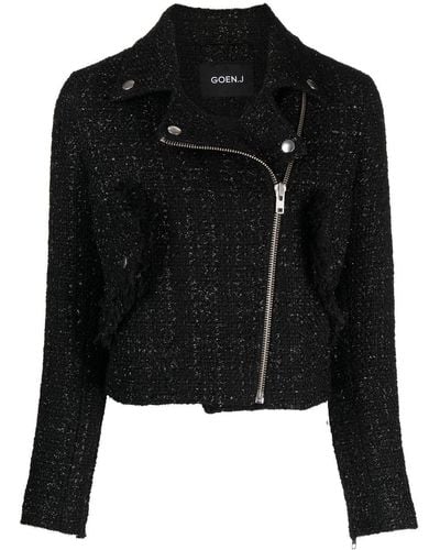 Goen.J Giacca biker crop - Nero