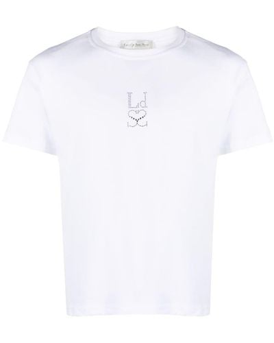 Ludovic de Saint Sernin T-shirt à logo orné de cristaux - Blanc
