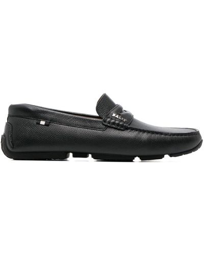 Bally Leather Moccasin Loafers - Black