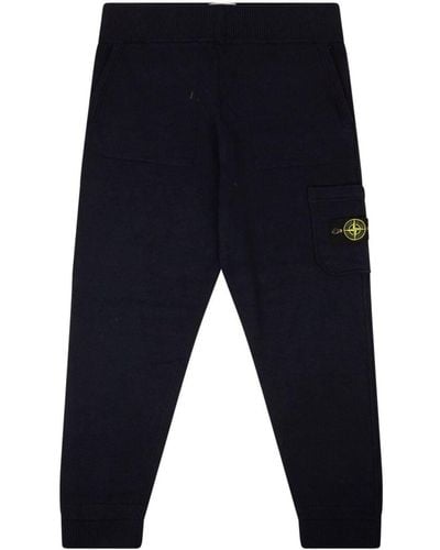 Stone Island Jersey Trainingsbroek Met Compass-logopatch - Blauw