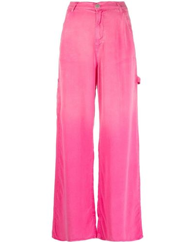 Pinko Pantalon ample Oslo à effet délavé - Rose