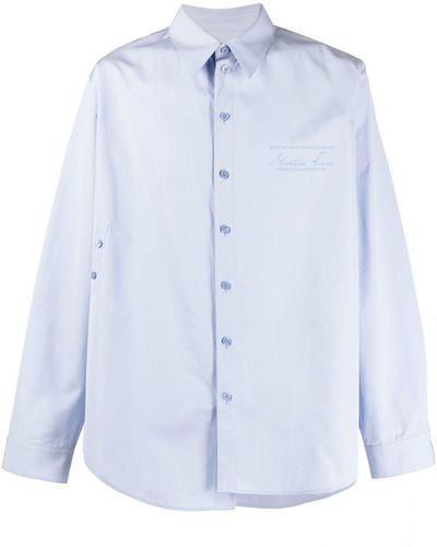 Martine Rose Overhemd Met Knoopdetail - Blauw