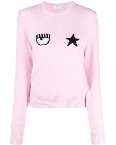 Chiara Ferragni Intarsien-Pullover - Pink