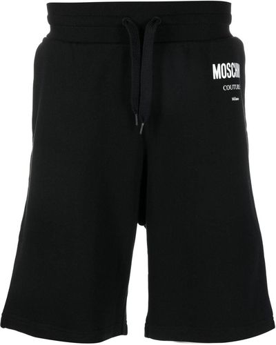 Moschino Logo-print Sweat Shorts - Black