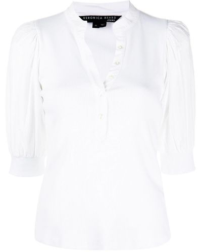 Veronica Beard Coralee Button-up Top - White