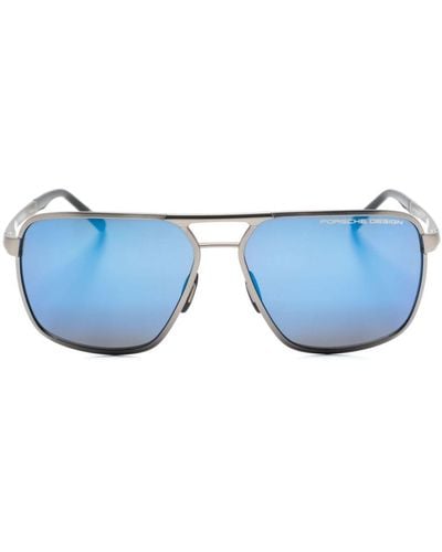 Porsche Design P'8966 Geometric-frame Sunglasses - Blue