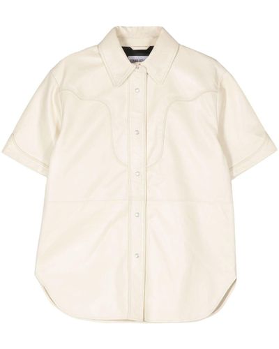 Stand Studio Leather Short-sleeved Shirt - White
