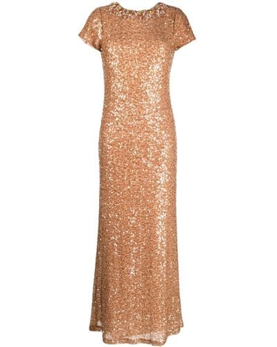 Sachin & Babi Shiloh Sequin-embellished Gown - Brown