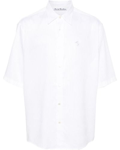 Acne Studios Logo-embroidered Striped Shirt - White